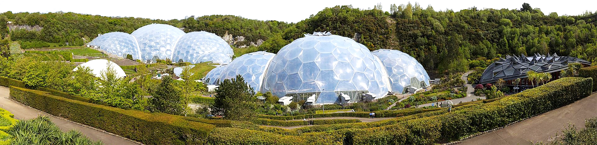 Eden Project biomes aerial shot