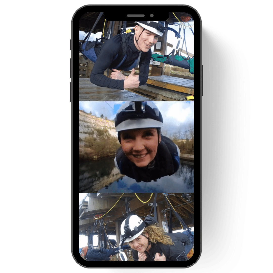 Photos of people on the skywire from the zipline digital media pack