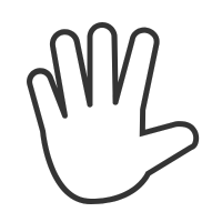 hand with 5 fingers up graphic